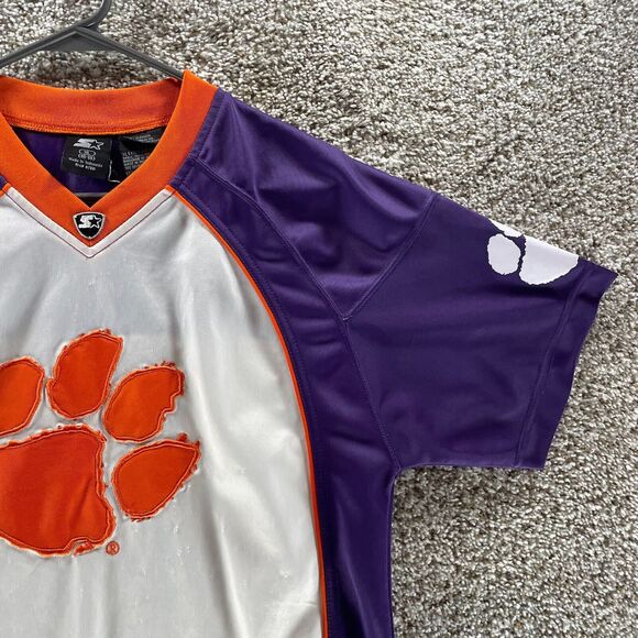 Vintage 90s Clemson Tigers Jersey Youth Extra Large Starter Embroidered Y2K Boys - Picture 4 of 15